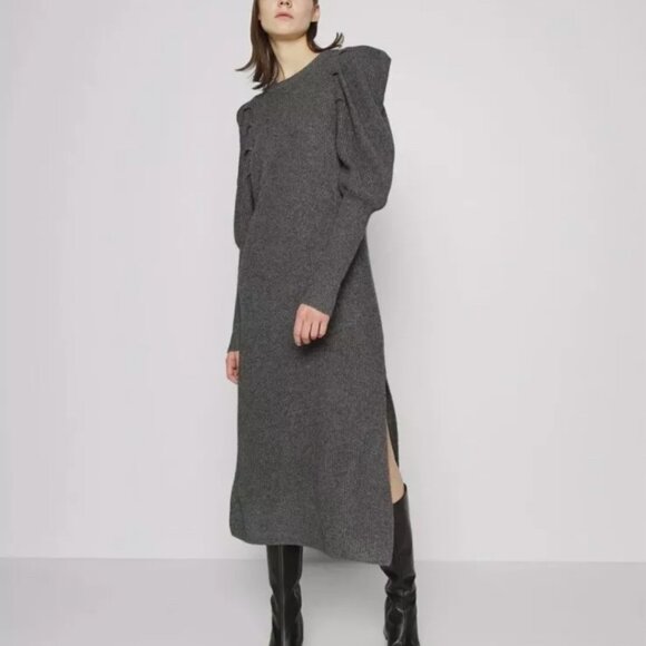 Ted Baker Grey Vctoria Extreme Sleeve Knit Dress - Picture 1 of 9